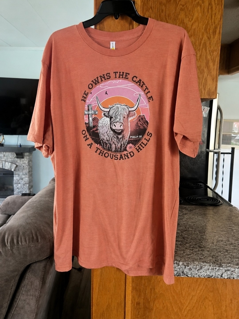 Graphic Cattle Tee in Dusty Coral